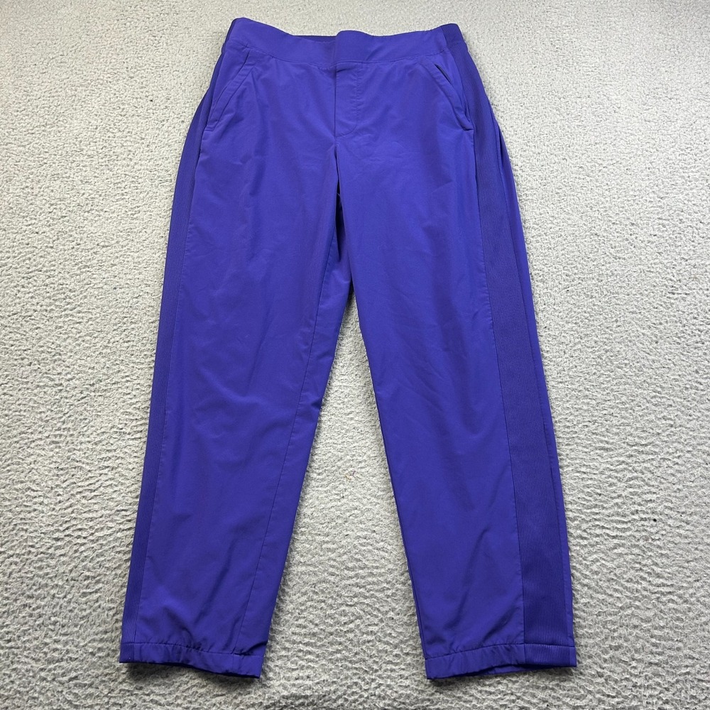 Athleta Brooklyn Lined Pants Womens 4P Purple Mid Rise Tapered Warm Travel